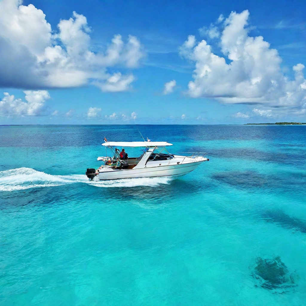 un barco en el agua pescando en punta cana, Tour de Pesca en Alta Mar