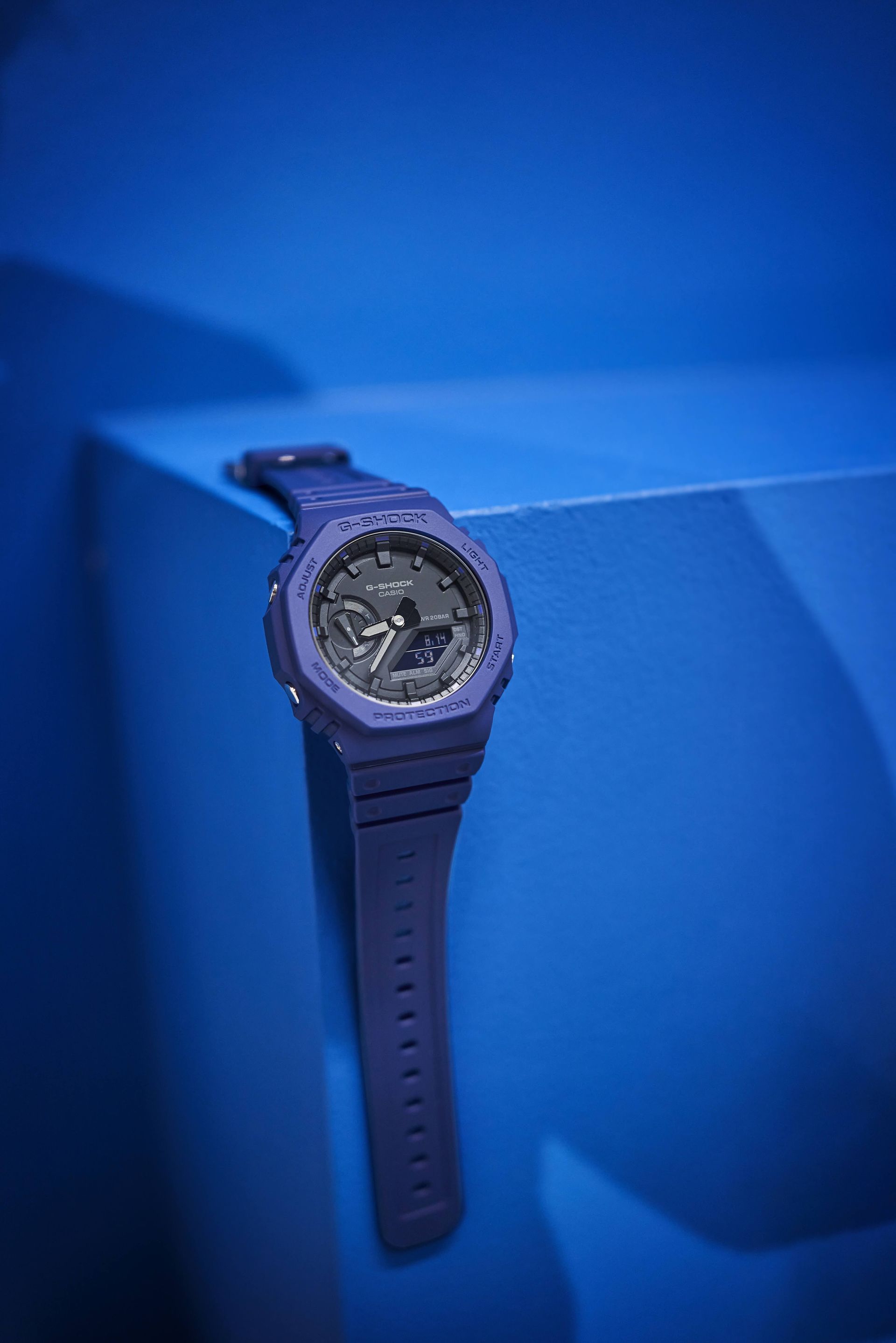 【G-SHOCK】藍八角碳纖維防震腕錶 農家橡樹 (GA-2100-2A)-funtastic方采