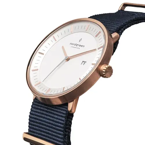 【Nordgreen】Philosopher哲學家 帆布帶腕錶40mm(PH40RGNYNAXX)-funtastic方采
