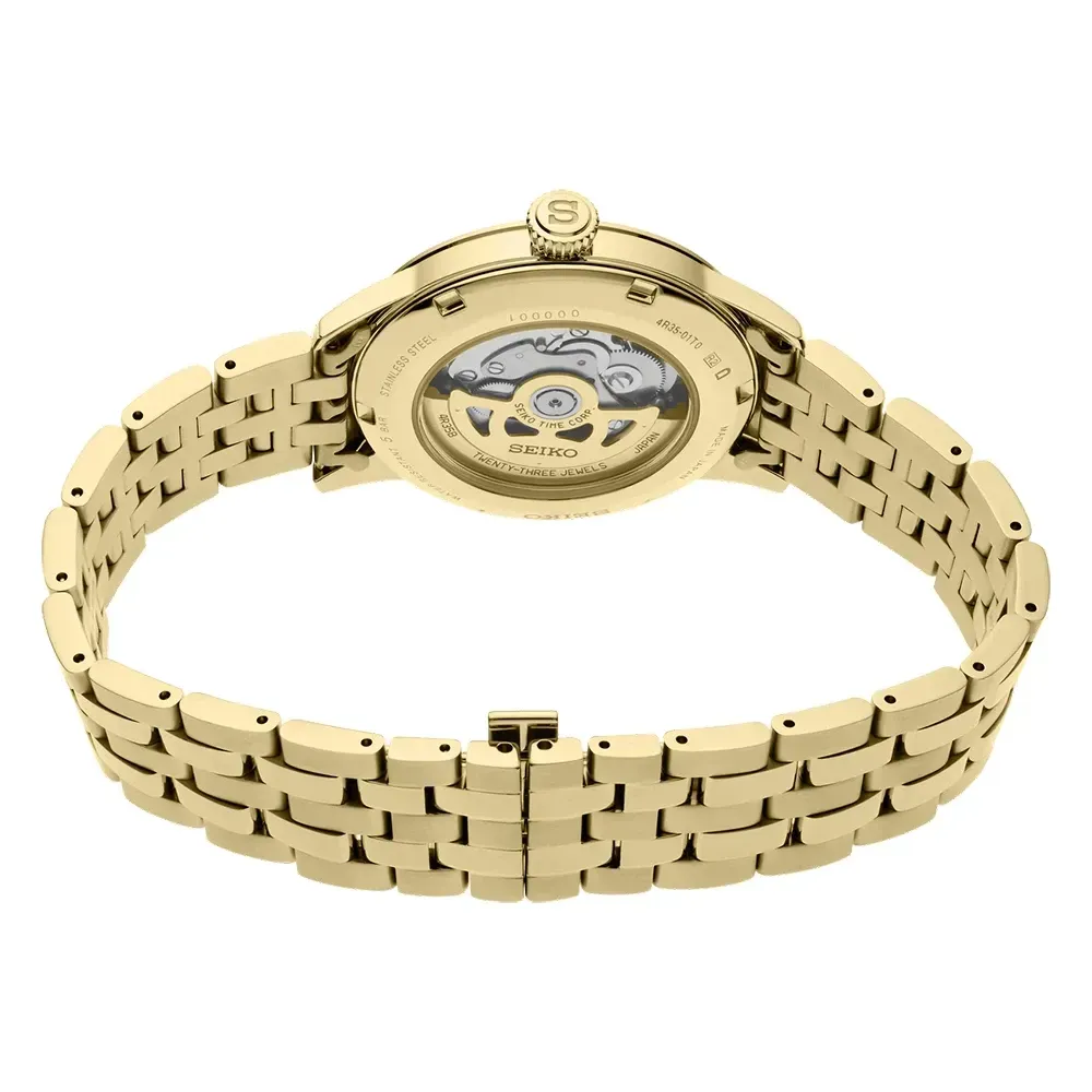 【SEIKO 精工】Presage 漸層金 啤酒雞尾酒 調酒機械錶4R35-01T0F(SRPK48J1)