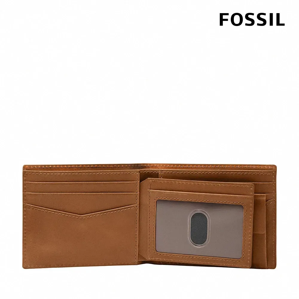 【FOSSIL】Everett 真皮大零錢袋皮夾-金棕色 ML4400216 (禮盒組附鐵盒)-funtastic方采