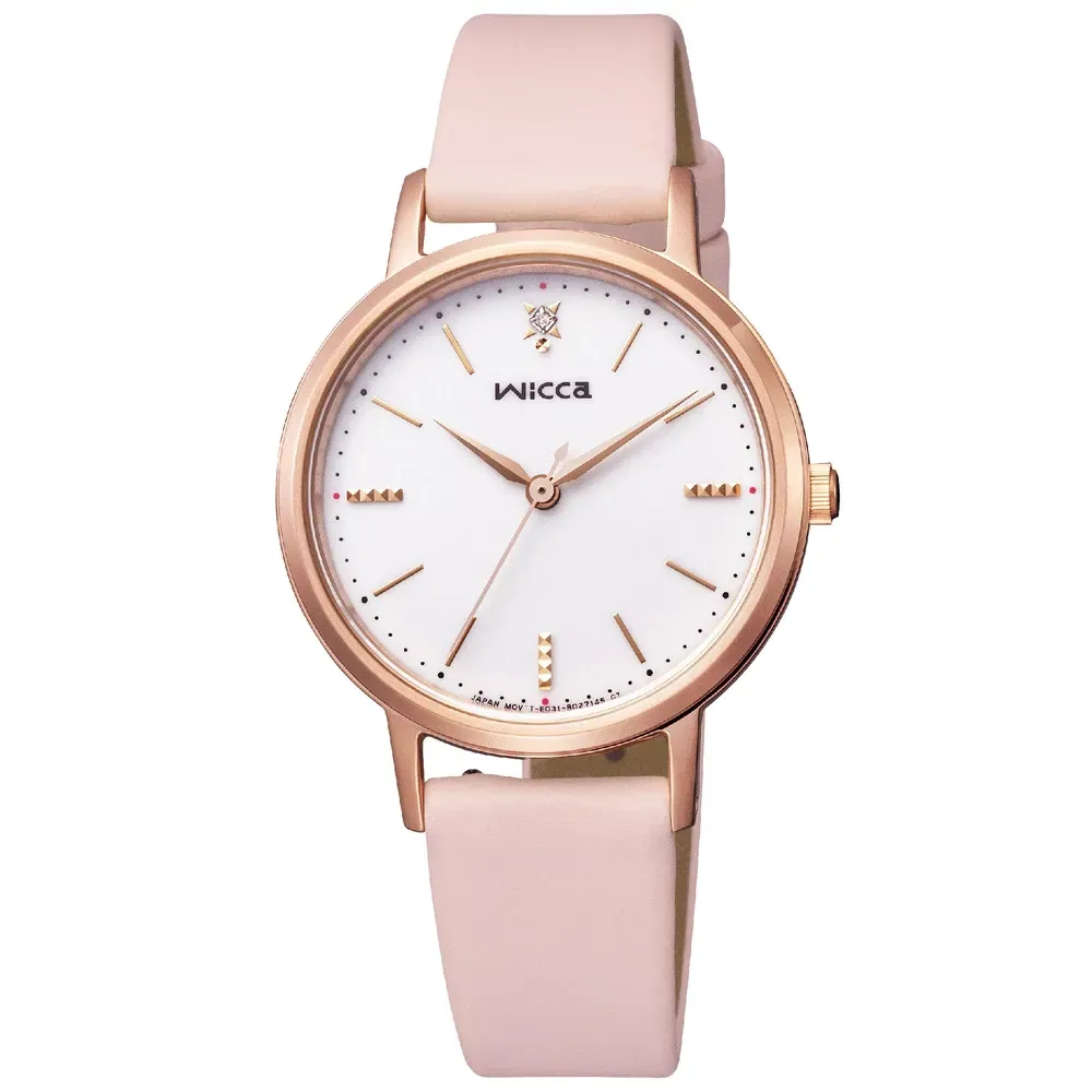 【CITIZEN 星辰】Wicca 少女系列  太陽能 典雅真鑽腕錶 30mm(KP5-166-1)-funtastic方采