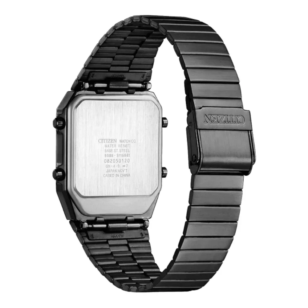 【CITIZEN 星辰】Chronograph 復古雙顯電子腕錶  黑 32.5x40.6mm (JG2105-93E)-funtastic方采