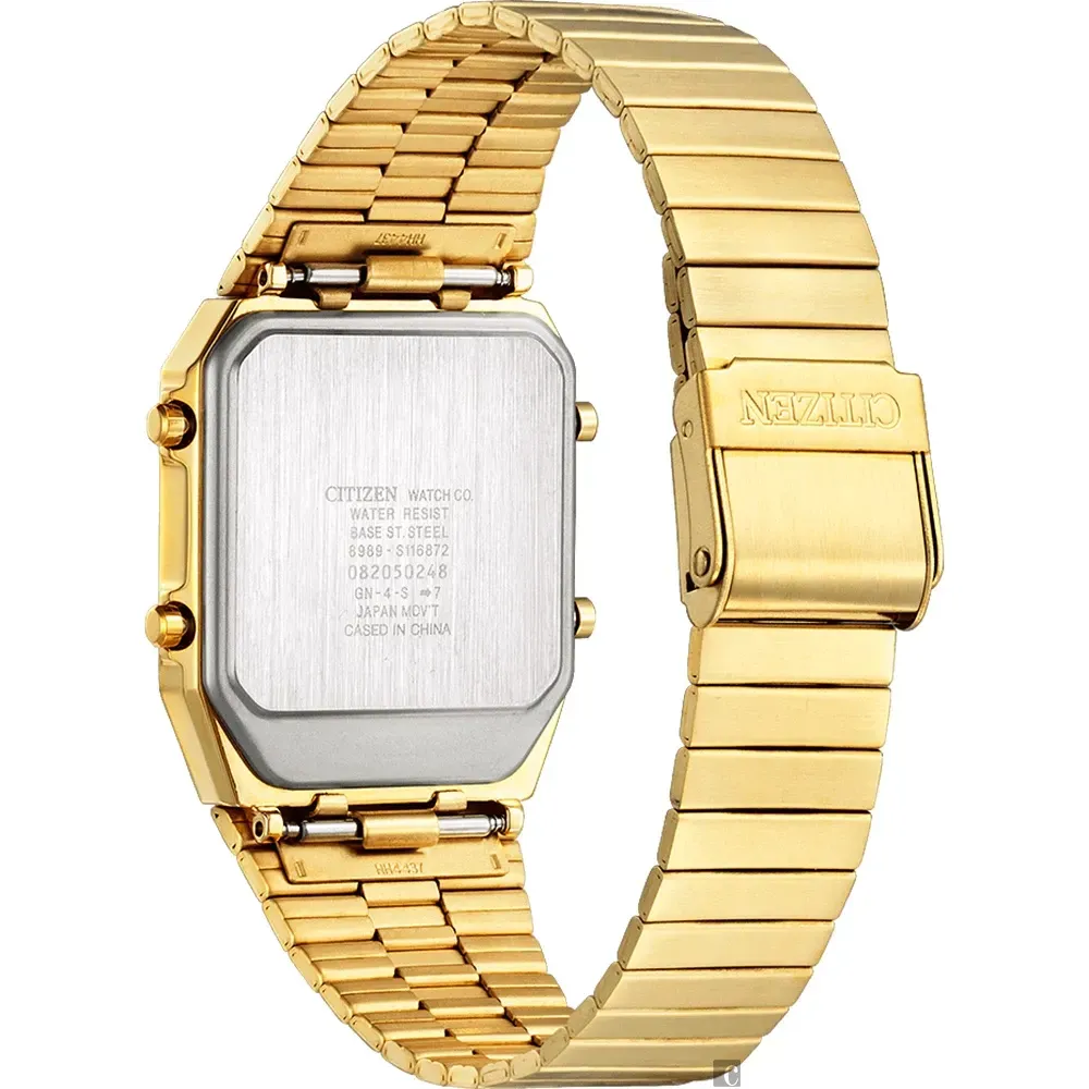 【CITIZEN 星辰】Chronograph 復古雙顯電子腕錶  復古金 32.5x40.6mm (JG2103-72X)-funtastic方采