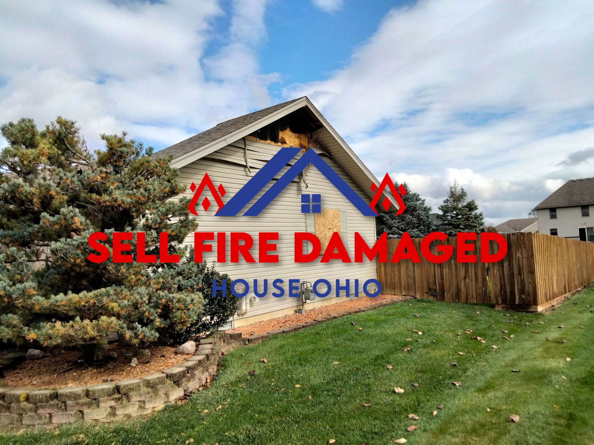 A house with fire damage in Ohio