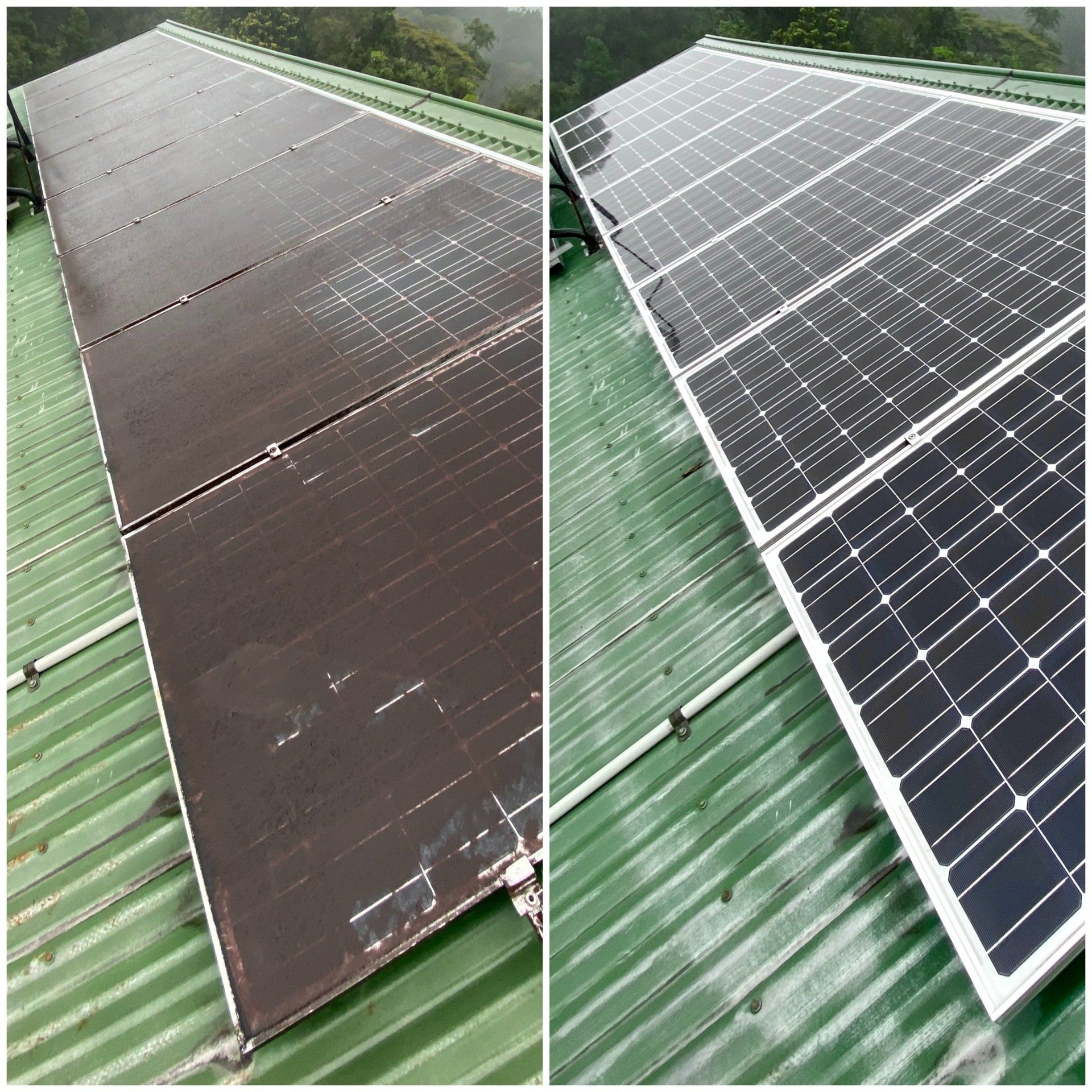 Before And After Cleaning The Solar Panel — FNQ Pressure Cleaning  in Atherton, QLD