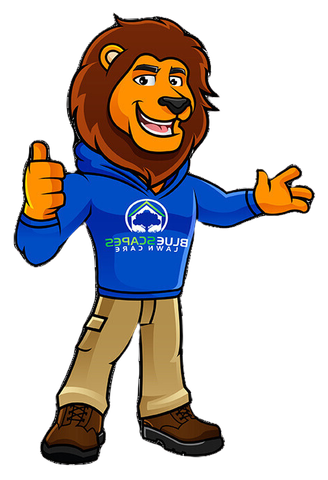 Bluescapes Lion Mascot with thumbs up