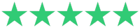 A row of 5 stars on a white background.