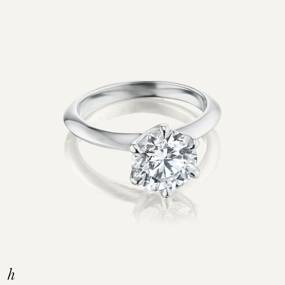 2.24ct Round Diamond solitaire, classic six prong ridge line design v2
