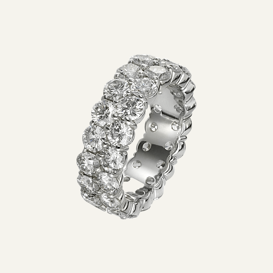 8.80ct tw Double row common prong set diamond eternity band