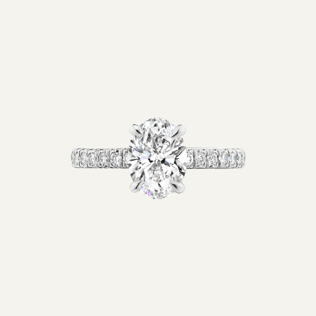 2.30ct Oval with pave set shank