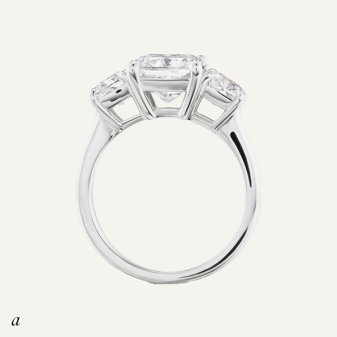 3.02ct Square cushion diamond with 1.46ct tw matching sides