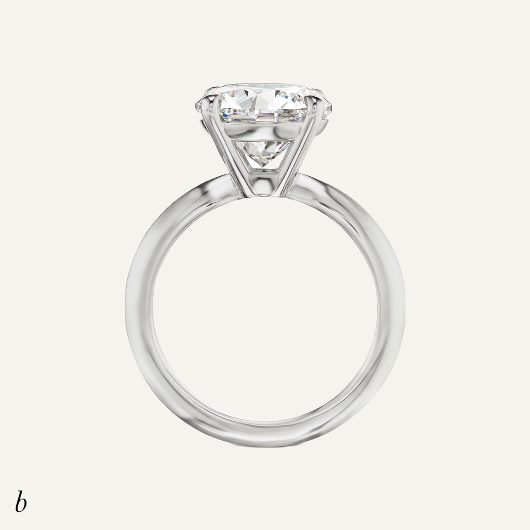3.45ct round diamond solitaire, rounded shank