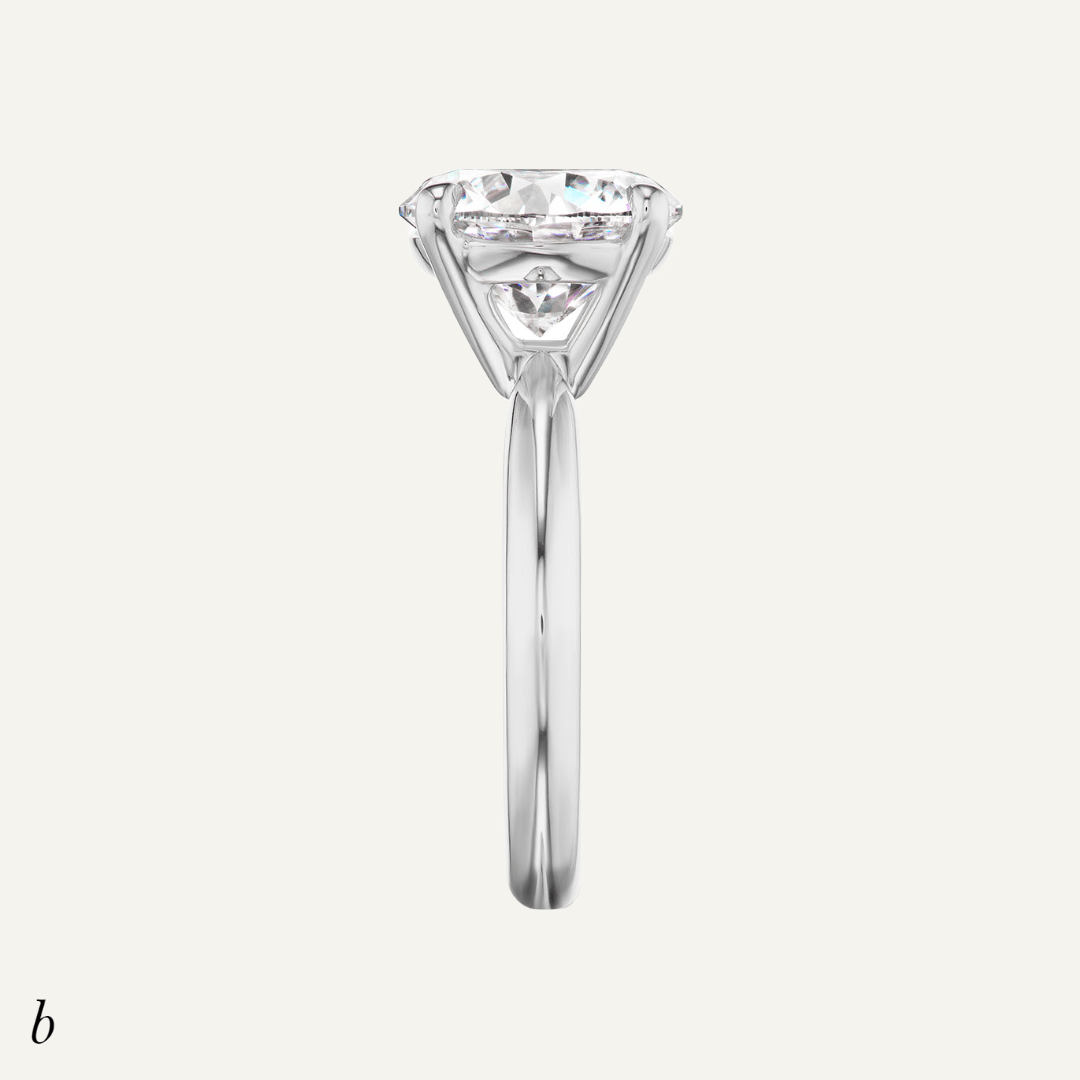 3.45ct round diamond solitaire, rounded shank
