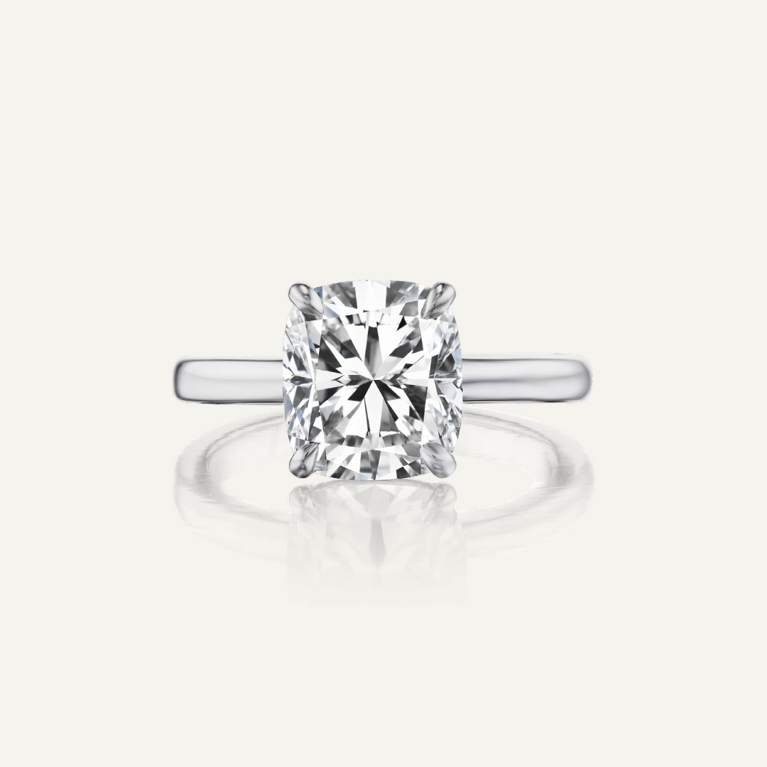 4.08ct Cushion cut diamond solitaire