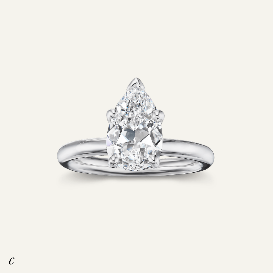 2.08ct pear shape diamond solitaire