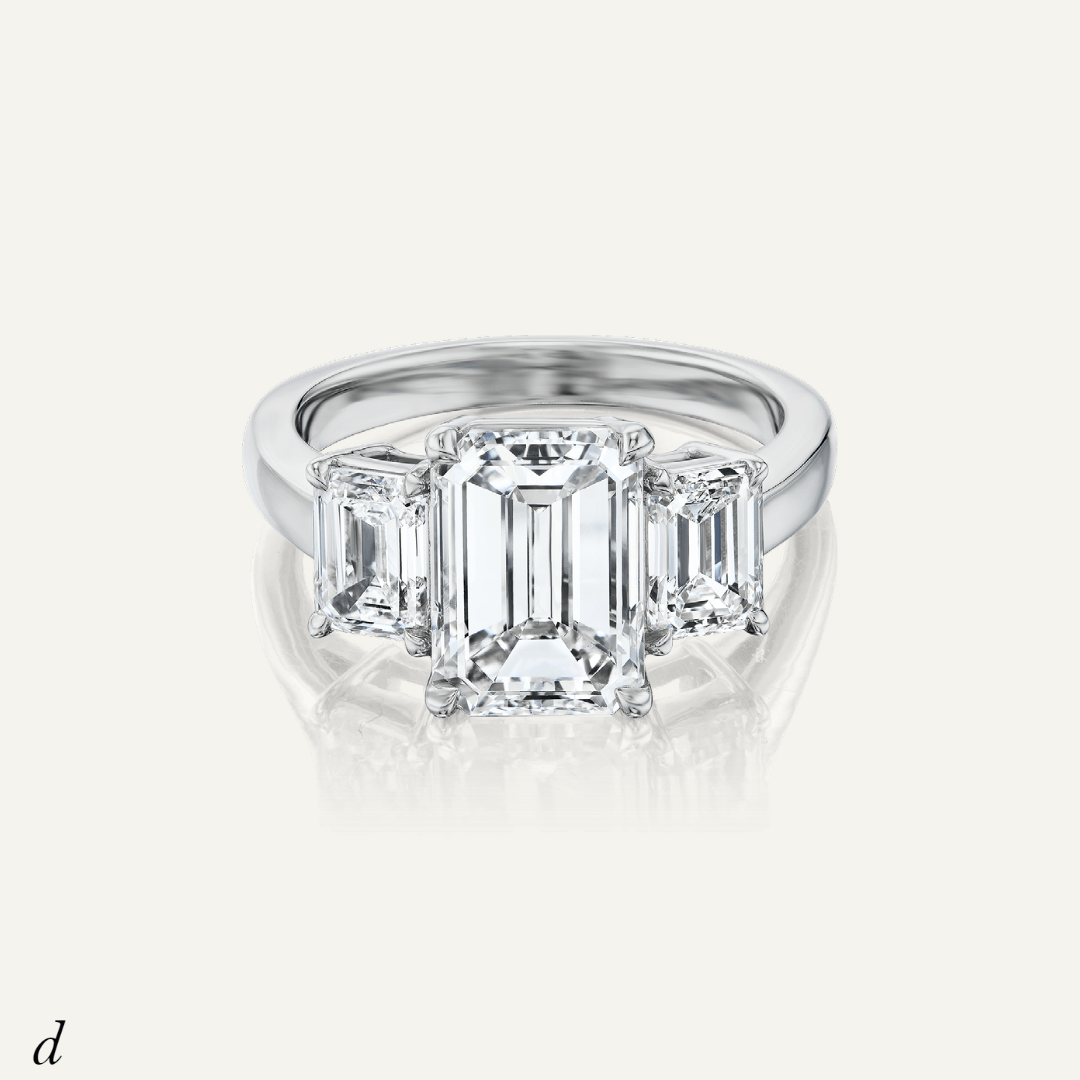 3.80ct Emerald cut diamond with 1.77ct tw matching sides