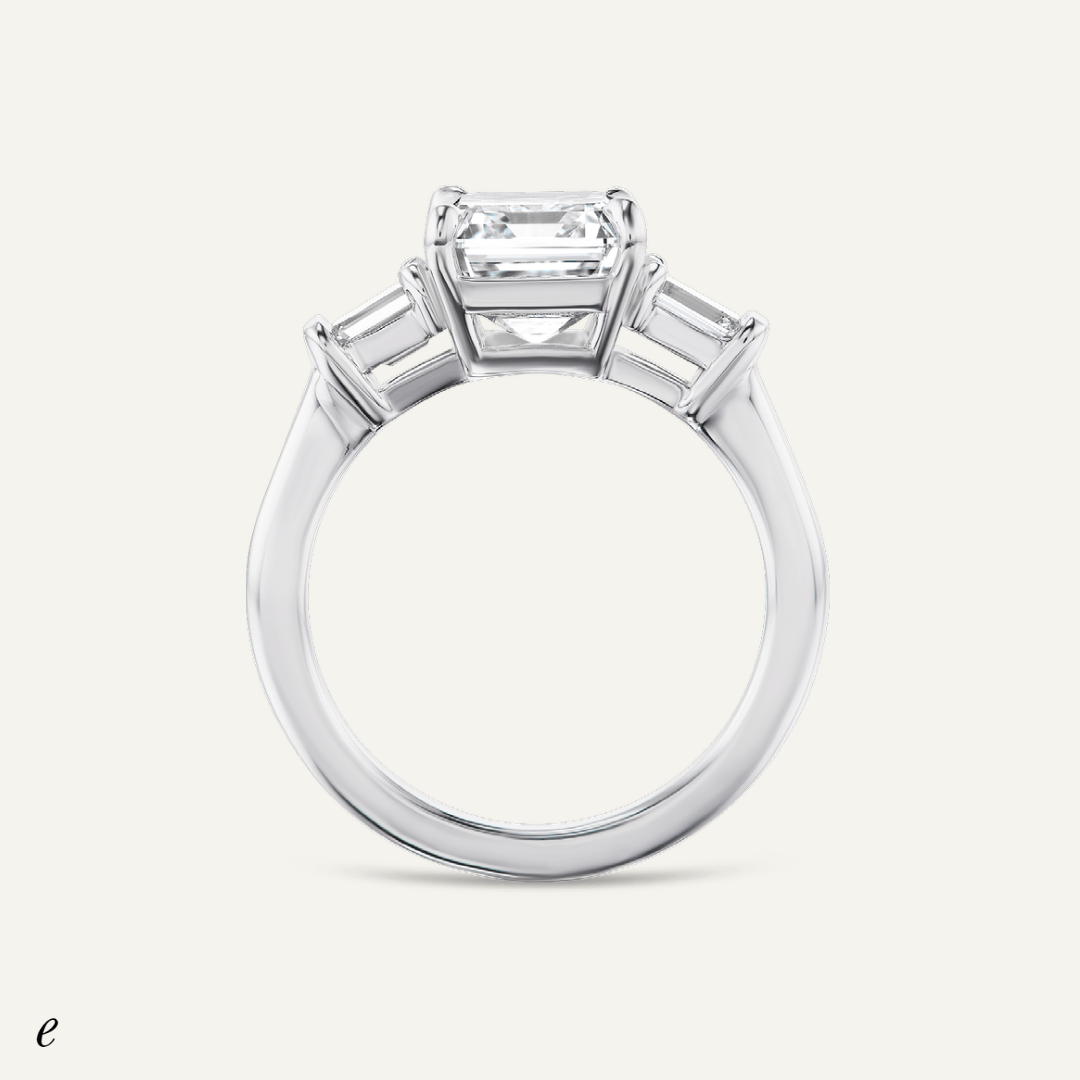 3.20ct Emerald cut diamond with .86cts tw matching sides