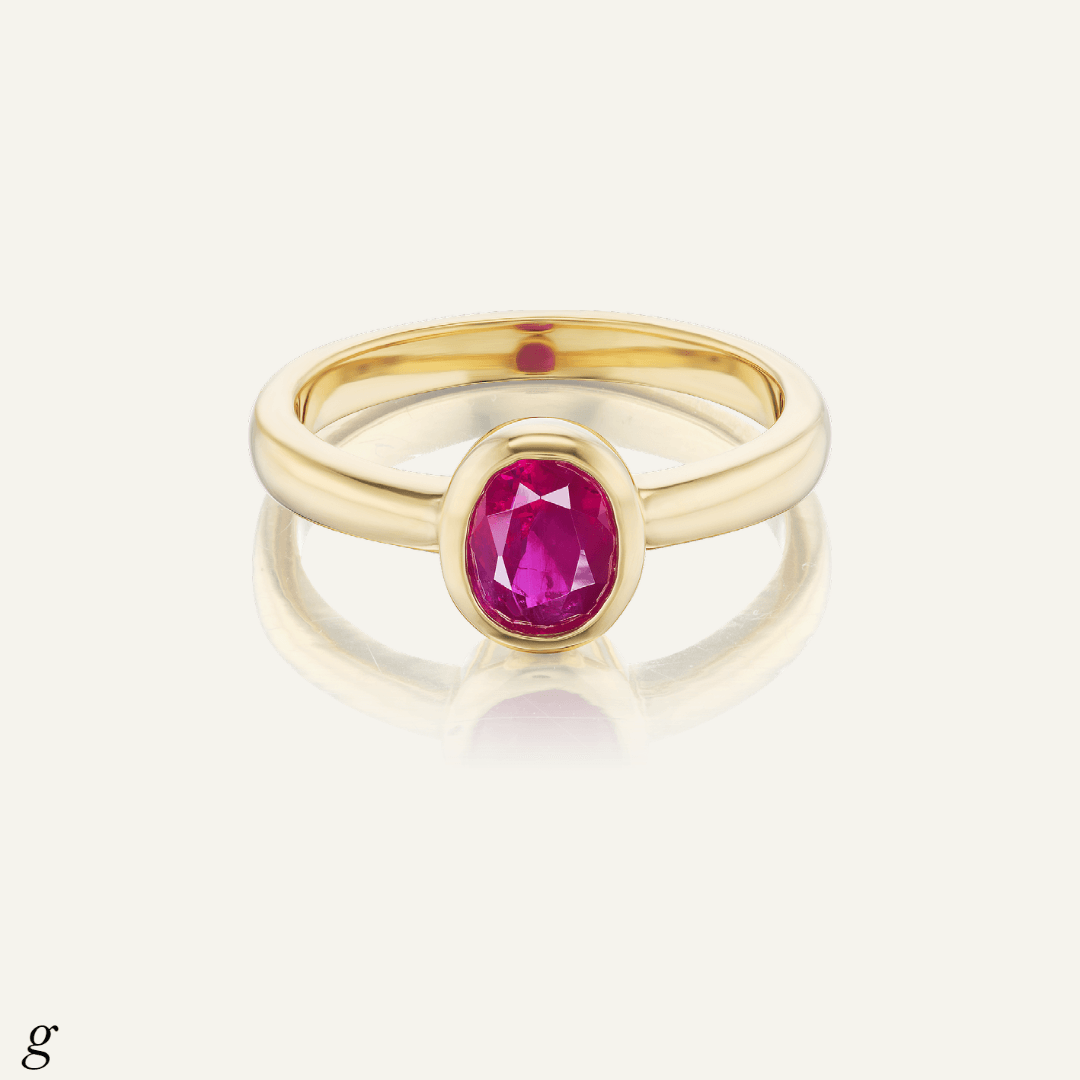 2.34ct Cushion cut Ruby, full bezel set