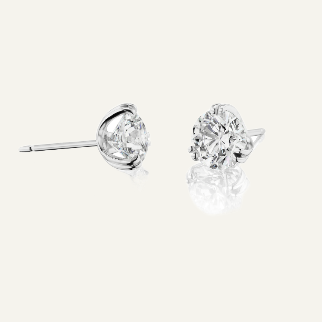 Platinum flowerbasket designed stud earrings