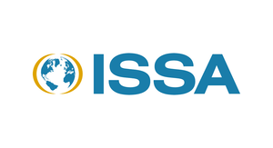ISSA logo: Globe within gold circles, blue text.