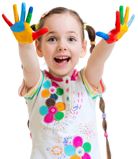 Little Girl with Paint on Her Hand — Fun & Supportive Childcare Centre in Wamberal, NSW