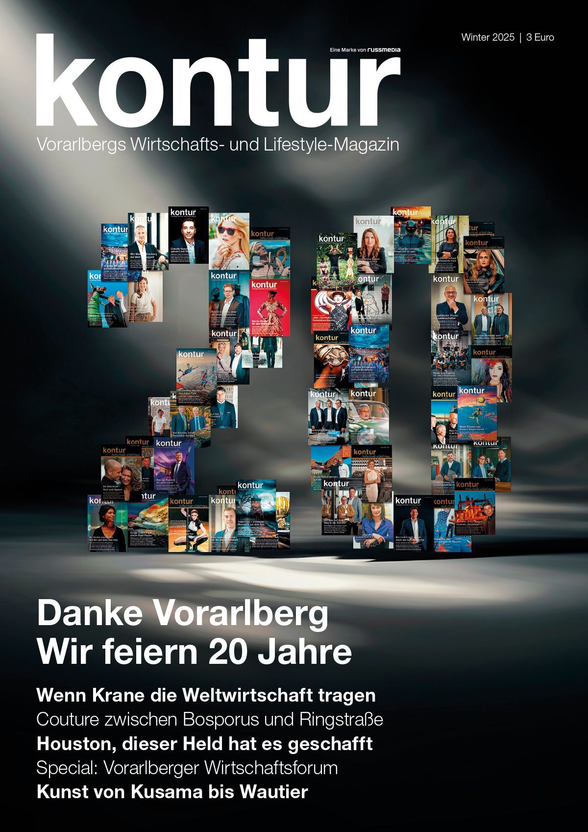 Hermann Nachbauer mit Skulpturen im Gemüsefeld – Titelbild kontur Sommer 2023.