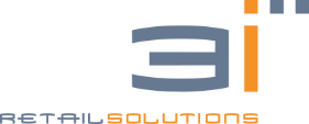 Logo di Retail Solutions con lettere stilizzate blu e arancioni su sfondo bianco.