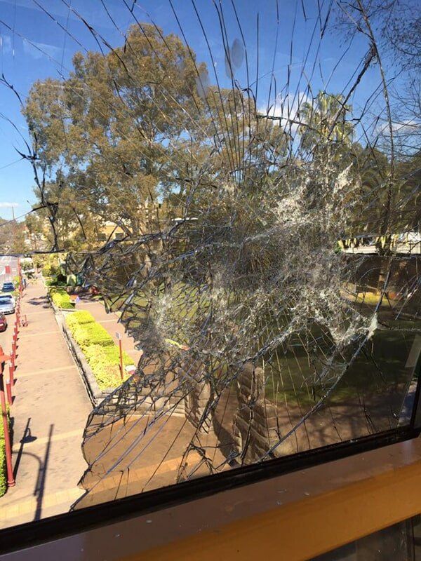 Cracked Glass Window — Avoca Beach Glass in West Gosford, NSW