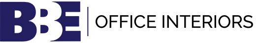 Blue logo with "BBE" and "OFFICE INTERIORS" text.