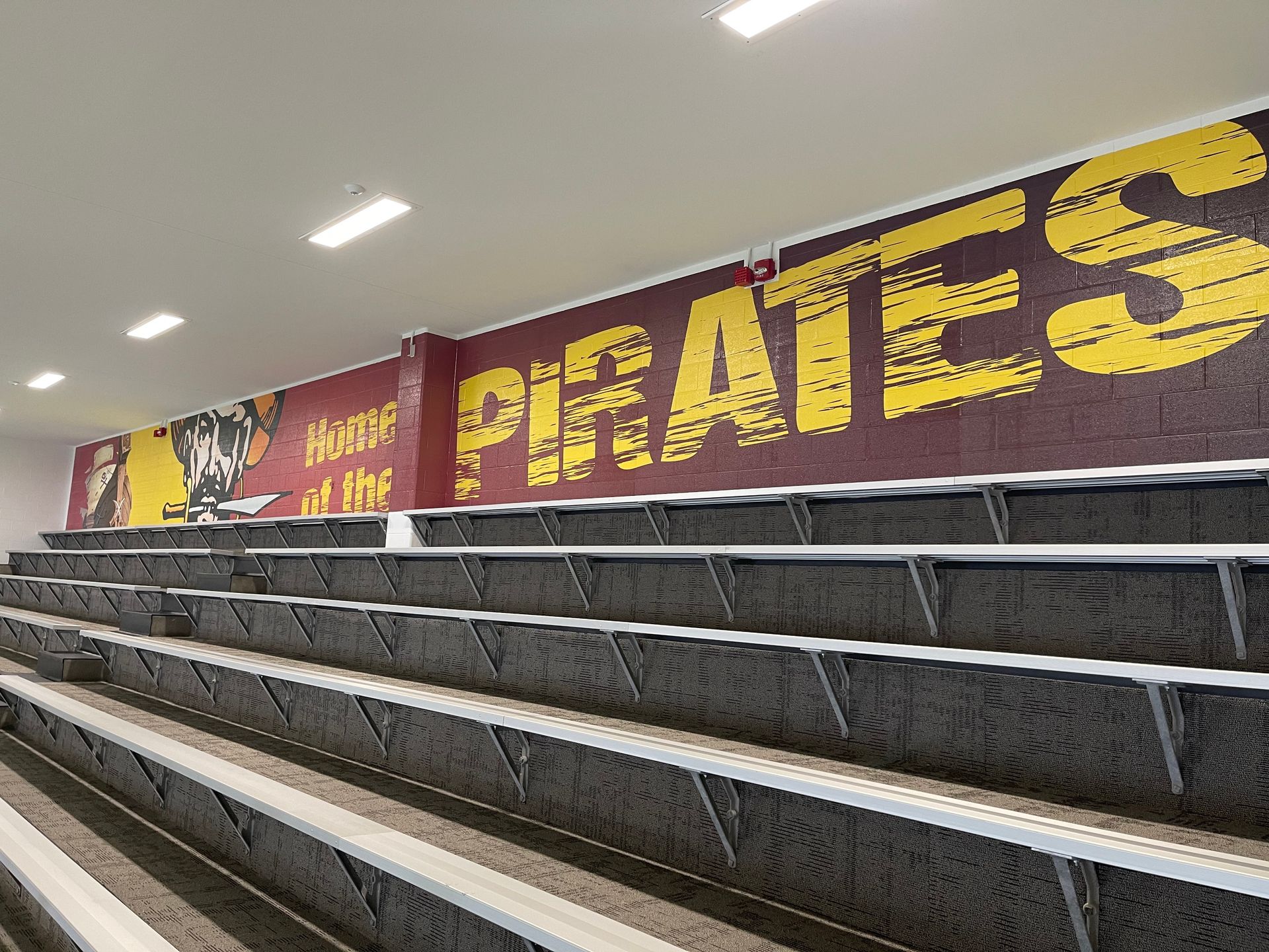 Empty stadium seating with a