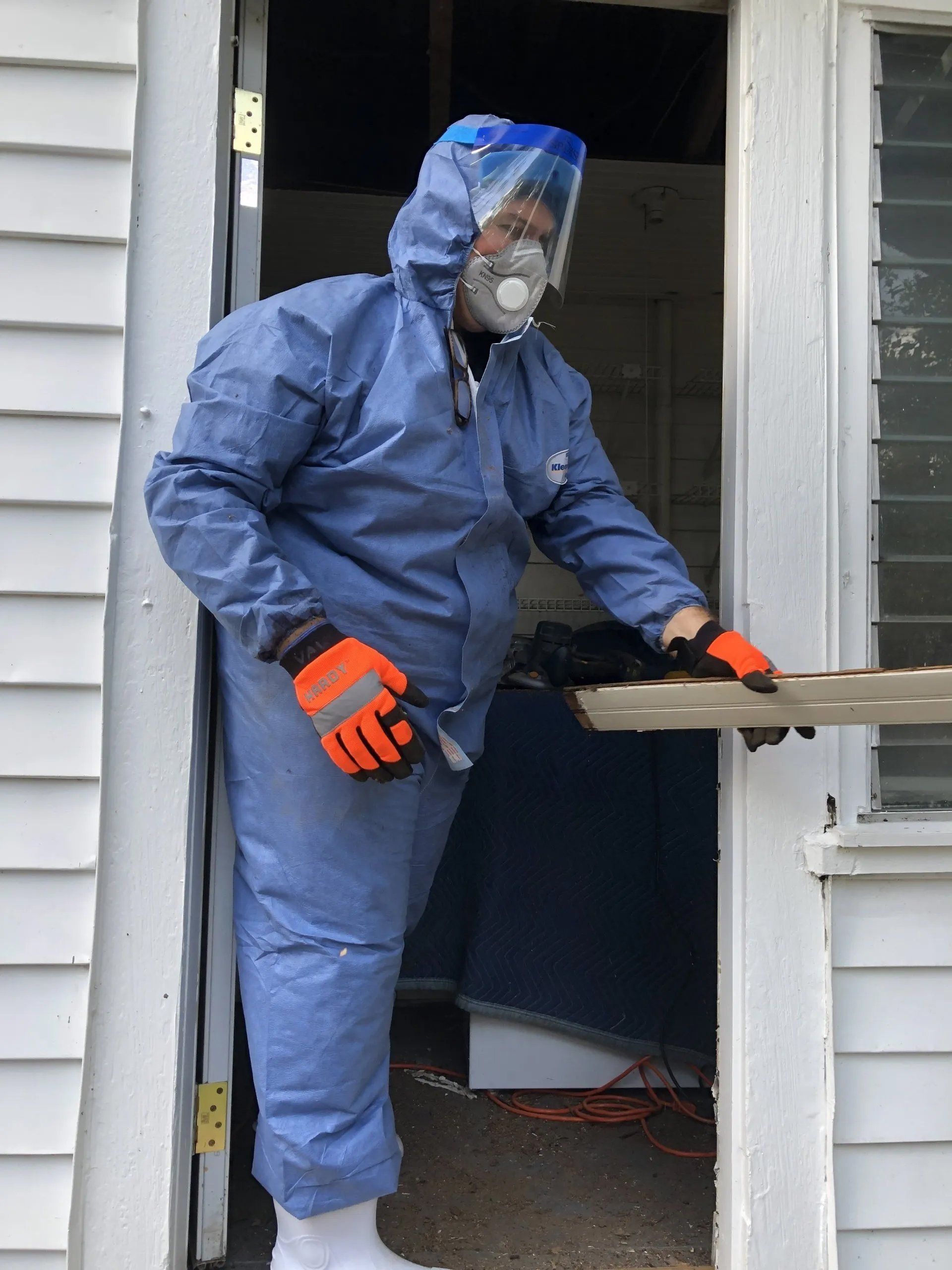 Professional Worker Doing Biohazard Cleanup