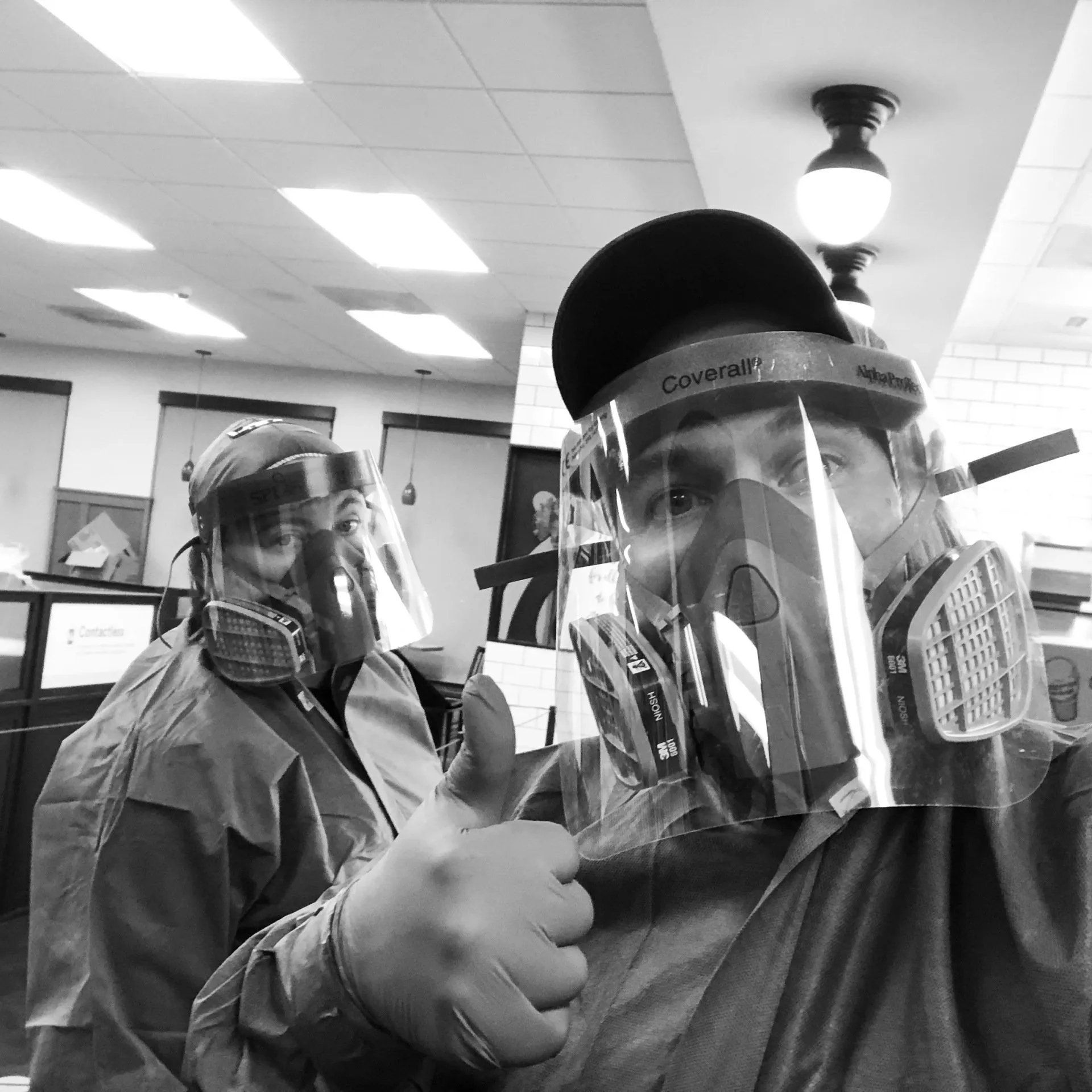 Professional Biohazard Worker Wearing PPE