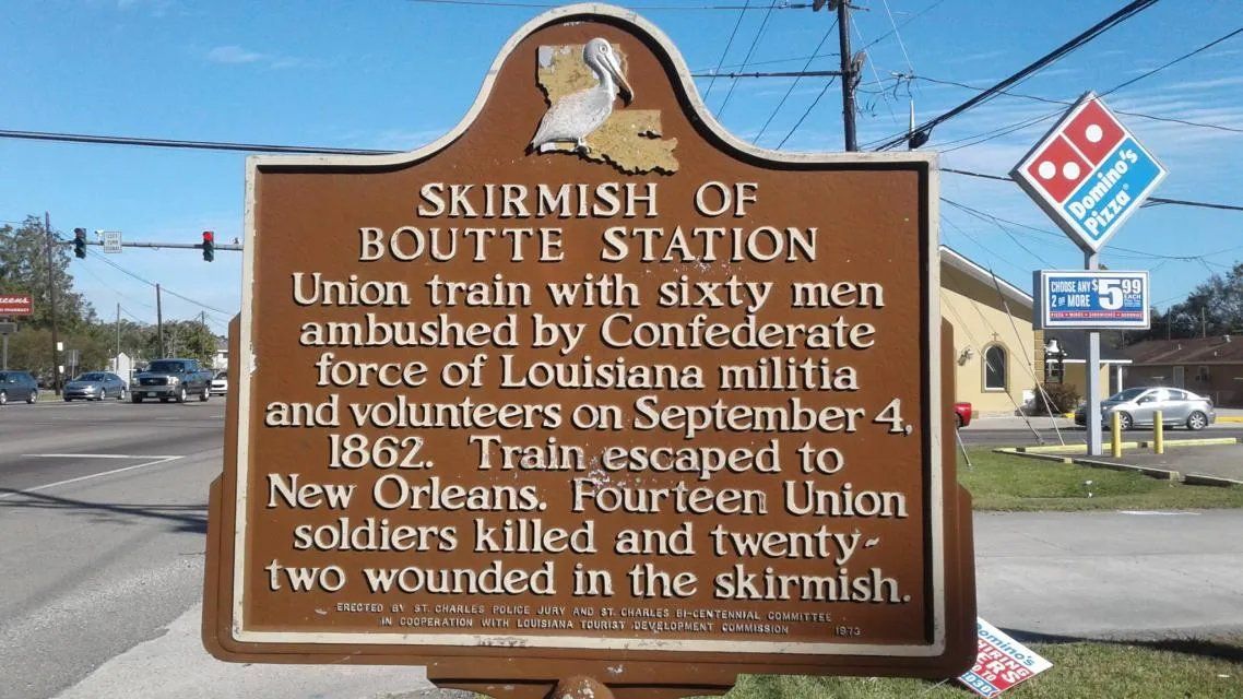 Skirmish of Boutte Station Signage