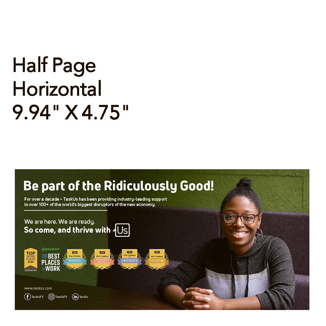 Half Page Horizontal