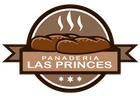 Logotipo de Panadería Las Príncipes. Marrón y beige con pan, vapor y el texto 