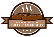 Logotipo de Panadería Las Príncipes. Marrón y beige con pan, vapor y el texto