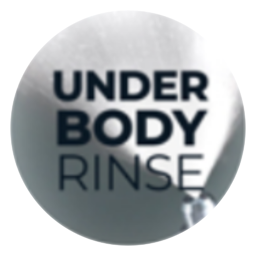 A circular logo with the dark text 