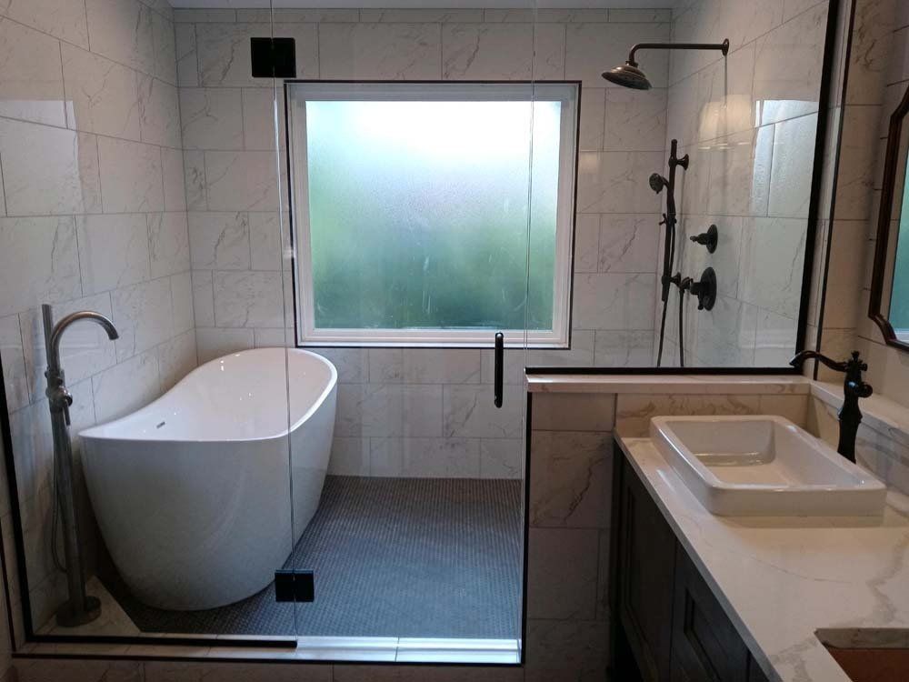 Heated Floors, Tub To Shower Conversions, Grout Free, Countertops, Cabinets, steam showers, Tile, Whole Wall Marble Shower Surrounds, Build A Bath & Kitchen