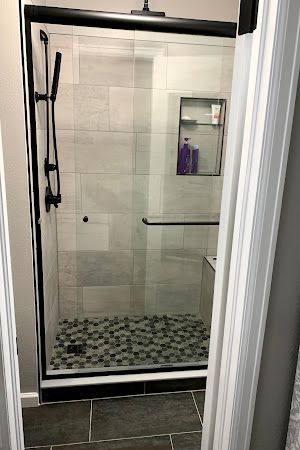 A completed tub to shower conversion in Castle Rock, CO A completed tub to shower conversion in Castle Rock, CO