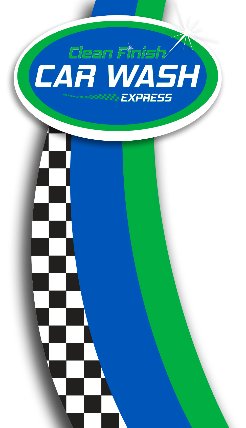 CLEAN FINISH EXPRESS CAR WASH LOGO SIGN