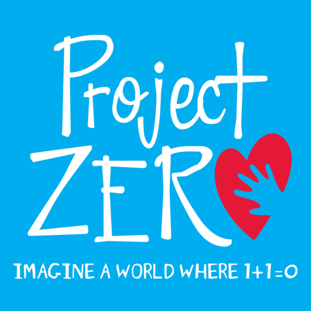 A blue sign that says project zero imagine a world where 1 + 1 = 0