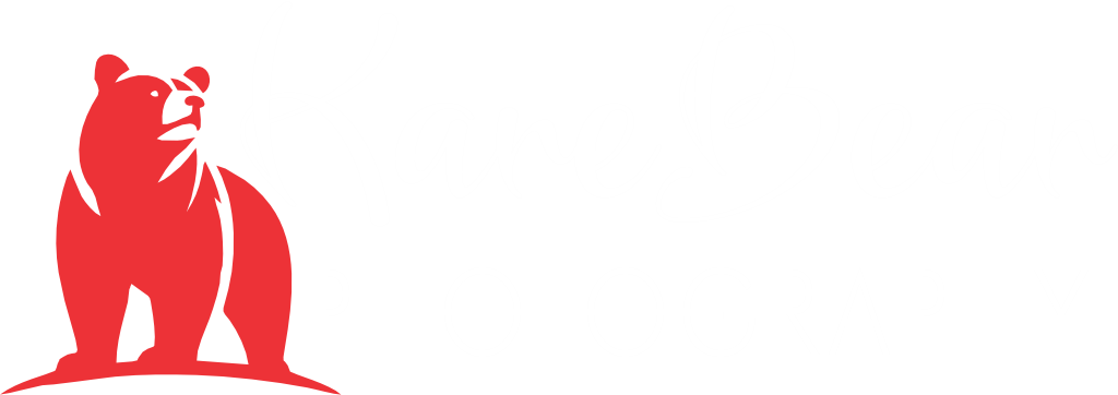 Bear logo graphic in red and KareBear Photography text in white