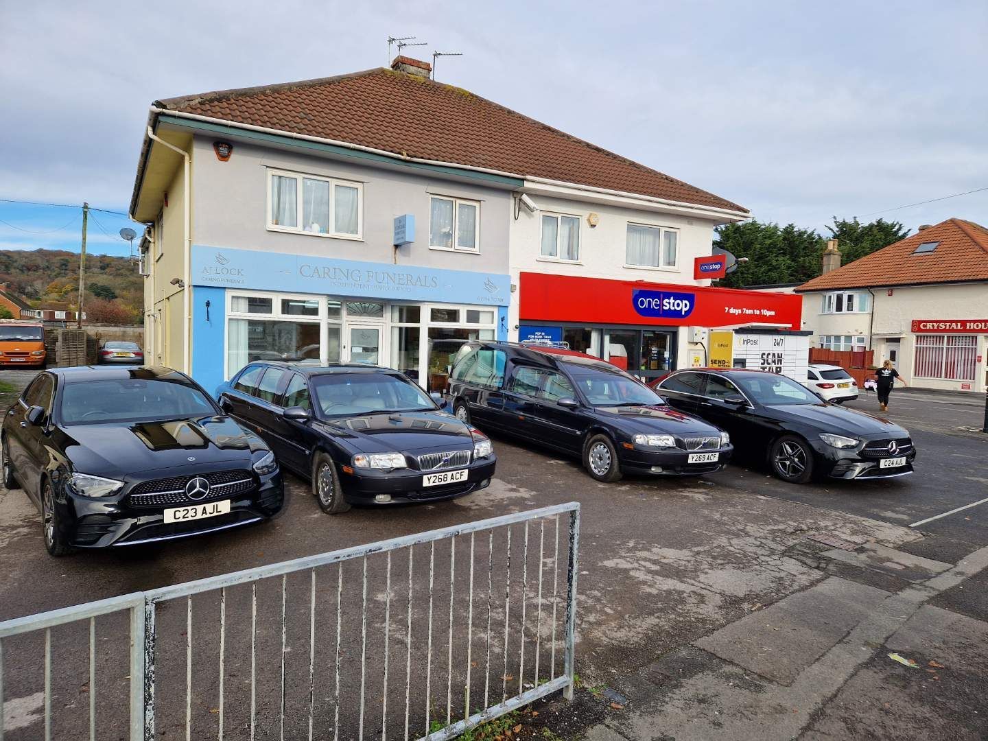Funeral directors in Weston and Burnham in front of Hearse