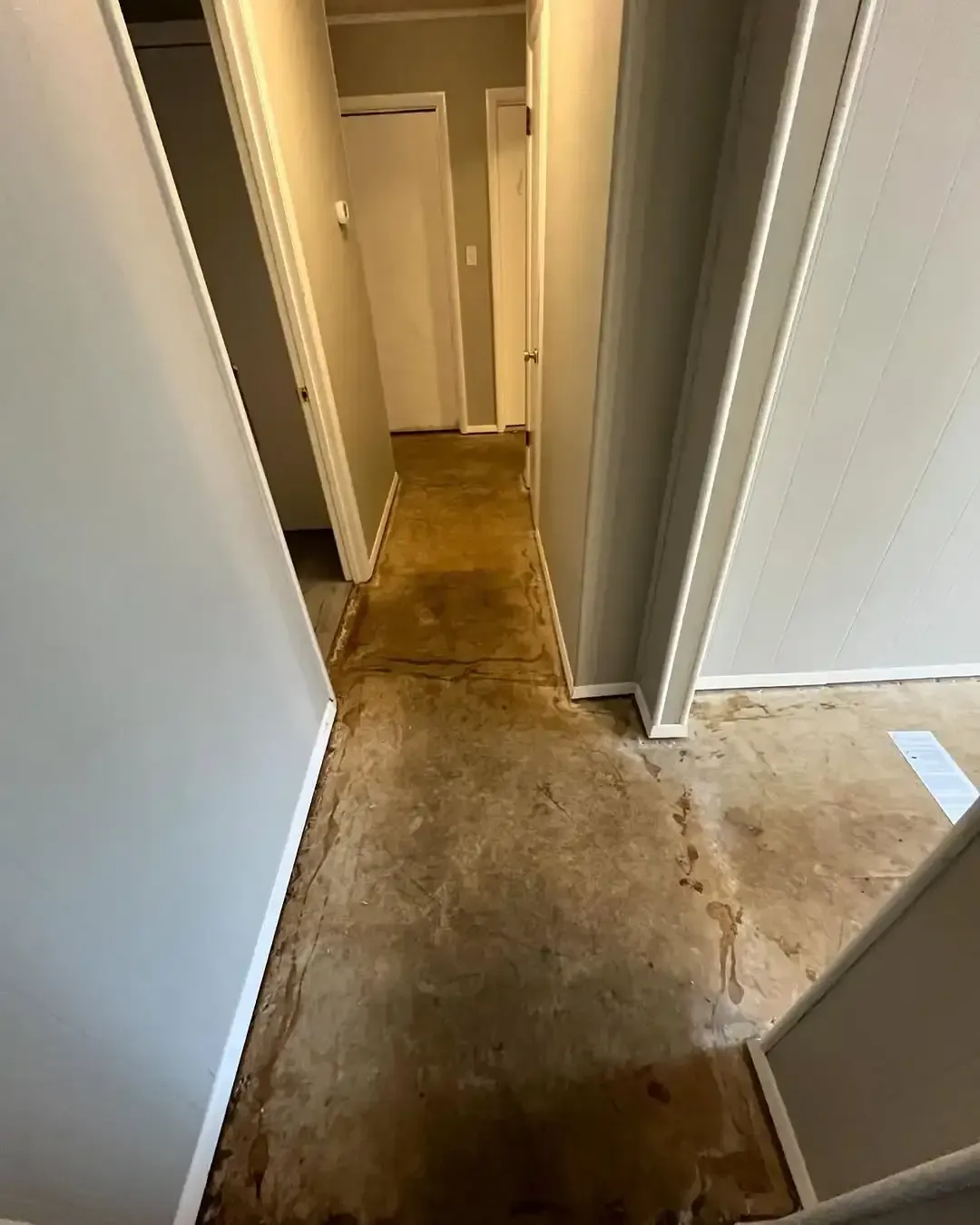 Before LVP flooring installation service.