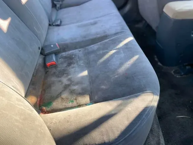 Car interior color stain removal and cleaning service.