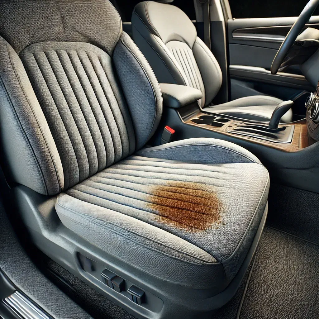 Auto interior dirt stain removal and detailing service in Denver, Colorado.