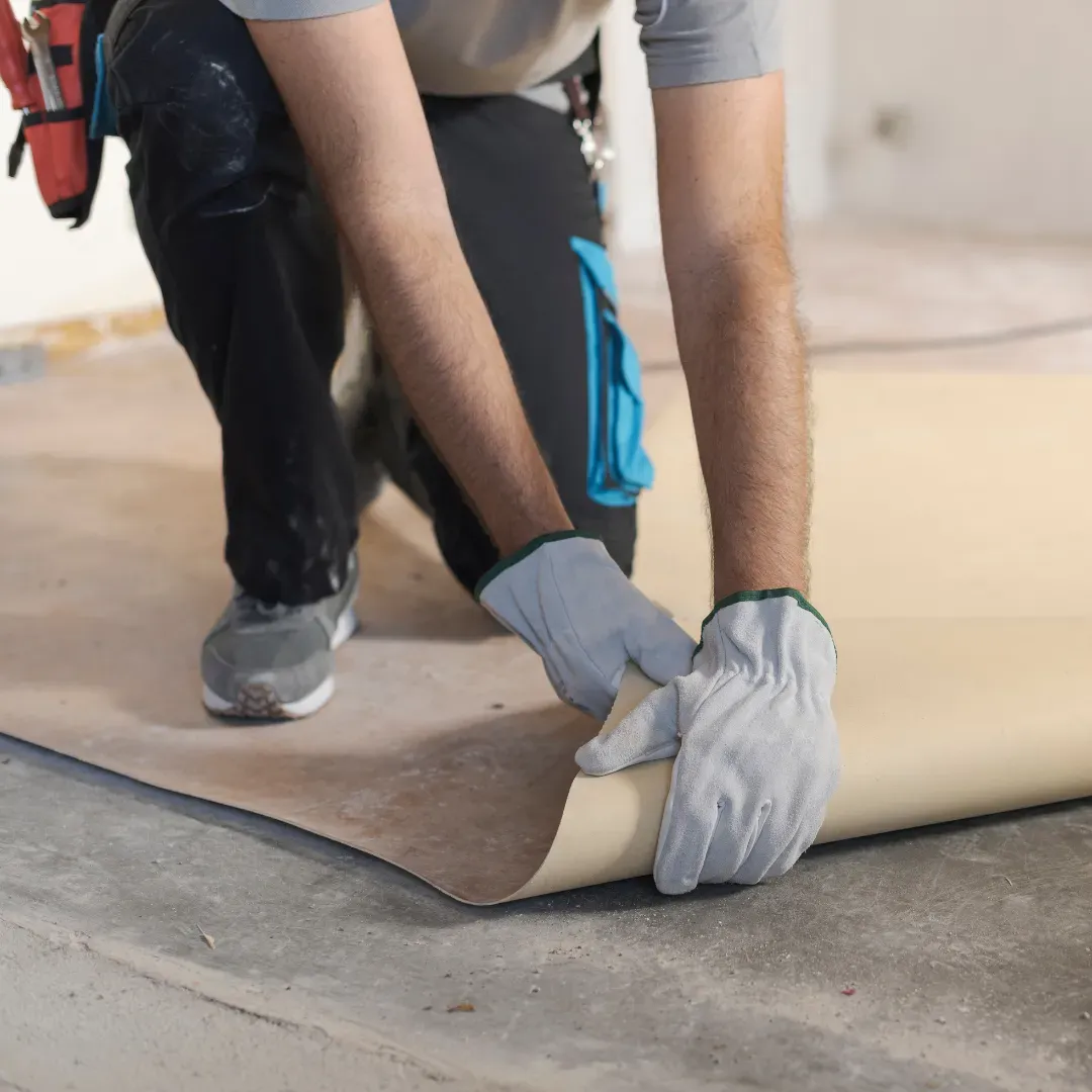 Removing old vinyl floor and replacing it with LVP flooring.