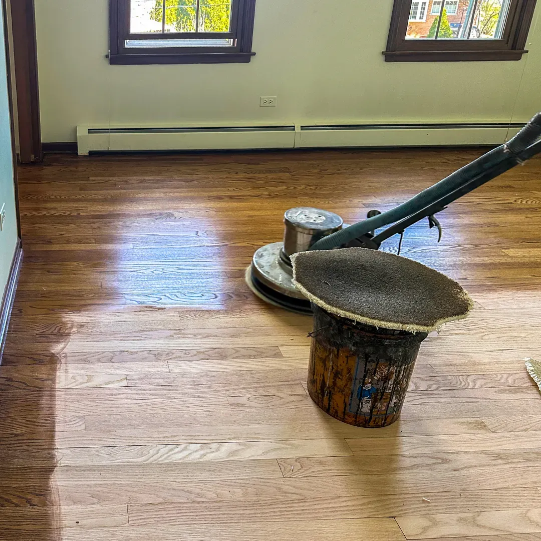 Hardwood floor refinishing service in Columbus, Ohio.