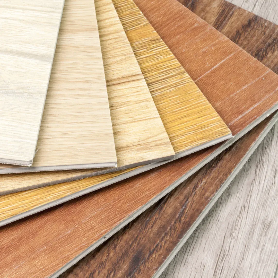 LVP flooring style and color samples.
